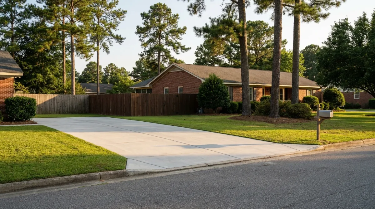 Concrete driveway in Fayetteville NC