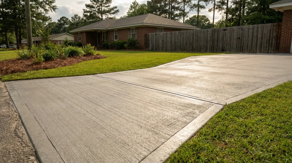 Concrete driveway near Pinehurst