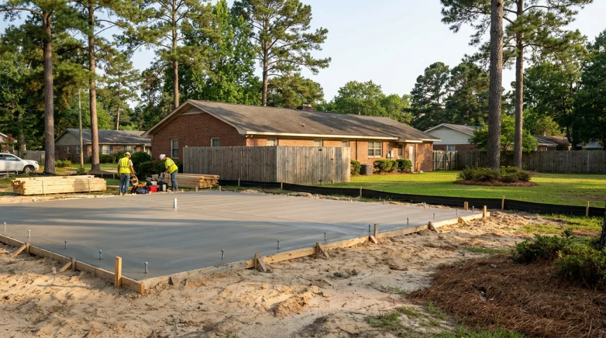 Monolithic slab foundation