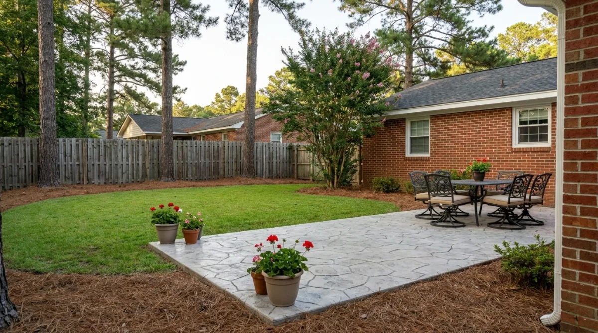 Stamped concrete patio in Cumberland County