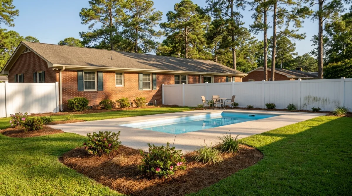 Resurfaced pool deck in Cumberland County