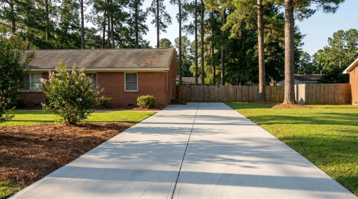 Real concrete driveway installation in Fayetteville NC