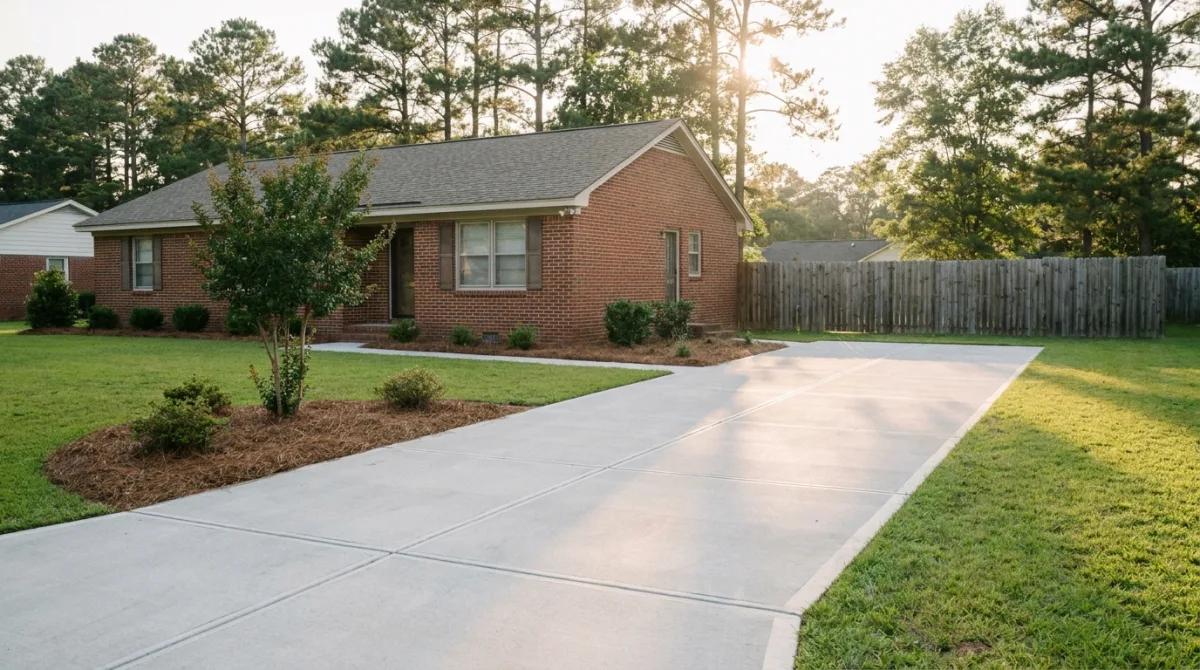 New concrete driveway pour in Cumberland County